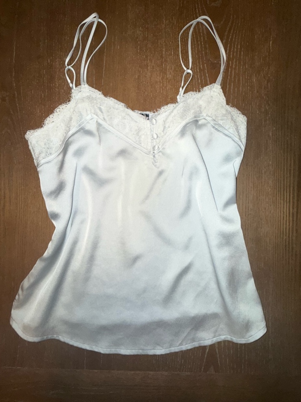 Abercrombie & Finch | Light Blue Satin Lace Trim Cami | Size Small